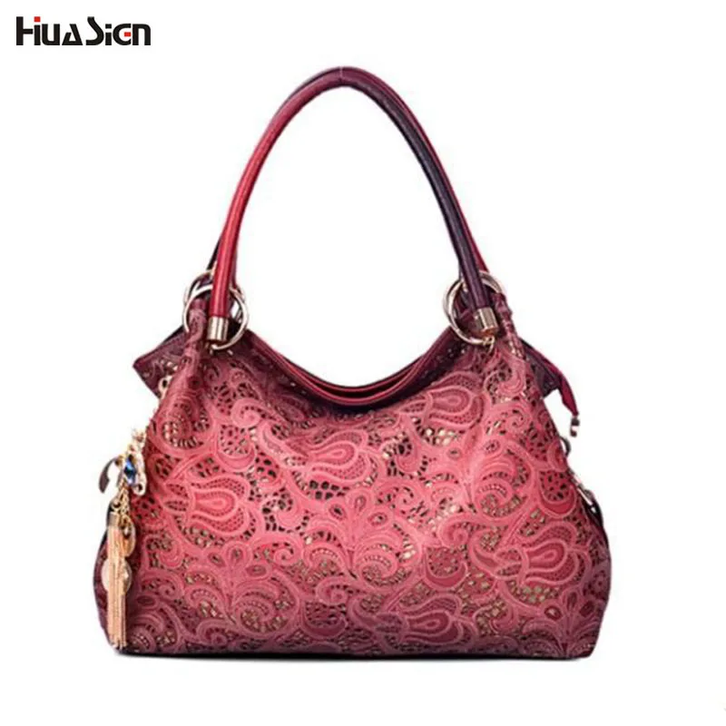Koop Hol Vrouwen Bloemen Printing Handtas PU Lederen Schoudertassen Dames Zak Kwastje Lovertjes Bolsa Feminina