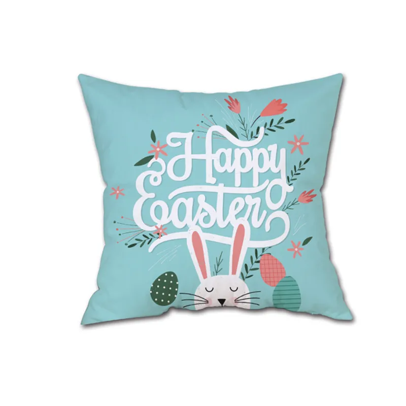 

ISHOWTIENDA Stylish Simplicity Short Plush Happy Easter Pillow Cases Linen Sofa Pillow Case Decorative Cushion Covers Pillowcase