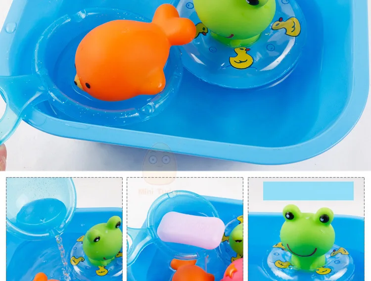 Mini Tudou детские игрушки для ванной резиновые распыления воды детские игрушки Squirters Детям интересно душ игрушки Ванна детский бассейн игрушки для малышей