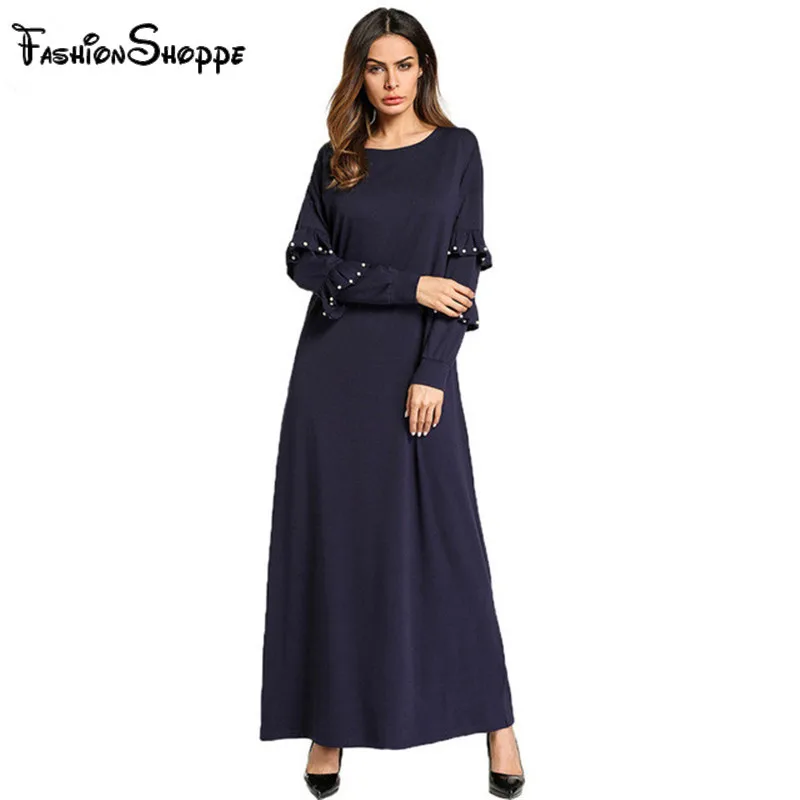navy long sleeve maxi dress