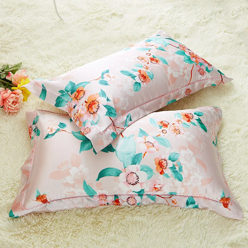 Buy luxury Silk Satin Single Pillowcase twin size Pillow Cover Multicolor