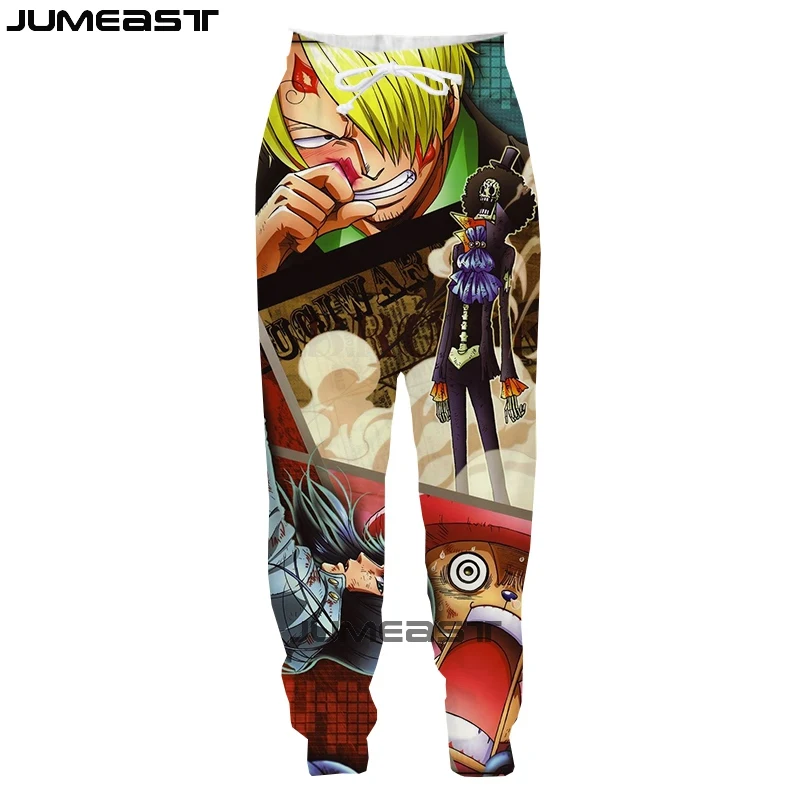 Jumeast японское аниме одна деталь для мужчин/женщин 3D печатных полиэстер Обезьяна D. Luffy повседневные штаны мультфильм спортивные брюки - Цвет: 2
