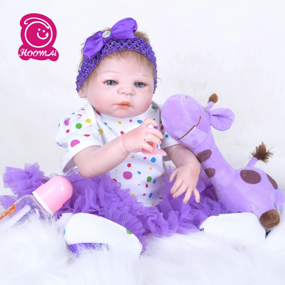55 см Reborn всего тела мягкого силикона Baby Doll Настоящее Touch виниловые силиконовые