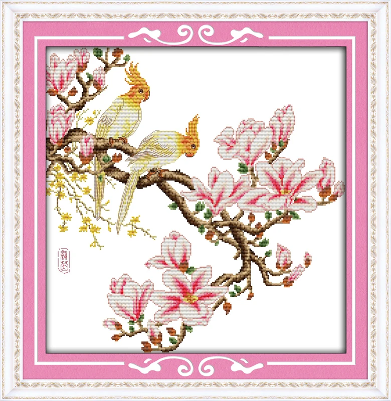 

Singing birds and of sweet-scented flowers Cross Stitch Kits Set DIY Chinese Cotton Cross-stitch Counted Embroidery Needlework