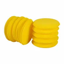 Yellow Auto Car Waxing Polish Soft Foam Sponge Wax Applicator Cleaning Detailing Pads 10 PCS Set
