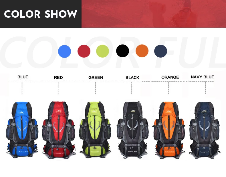 Mochila de Viagem 85l ao ar Quente Grande Livre Unisex Multi-purpose Escalada Mochilas Caminhadas Capacidade Acampamento Bolsas Esportivos 8 High Quality Esporte e Lazer