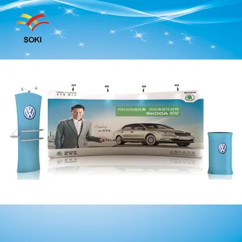 

20 ft Straight Shape Exhibition Booth Design Trade Show Tension Fabric Display Stand banner