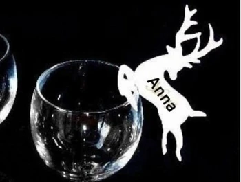 

Cheap Wine Glass Cards Wine Glass Markers Wedding Cake Toppers guest name card Party Decorations marker free shipping D063