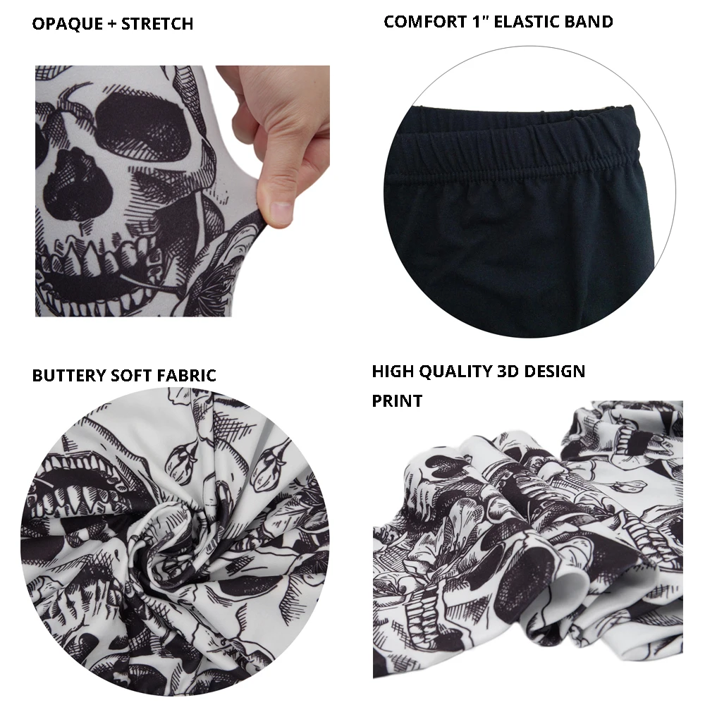 sugar skull printed leggings for women  (4)