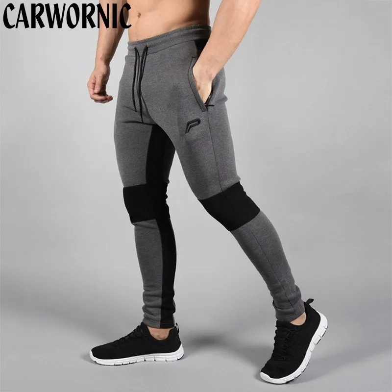

CARWORNIC High Quality Fitness Pants Men Cotton Workout Pants Gyms Pants Men Fashion Quick Dry Tights Bodybuilding Trousers Male
