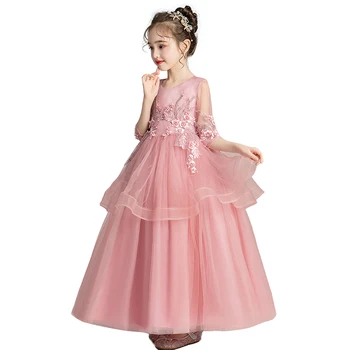 

2019 Teenage Bridesmaid Dress Kids Dresses For Girls Children Princess Dress Wedding Embroidery Girl Party Dress 14 10 12 Years