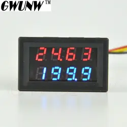 GWUNW BY42A 30 В 200A DC 4 битный цифровой Напряжение Амперметр Текущий тестер Вольтметр двойной Дисплей красные, синие зеленый светодиодный