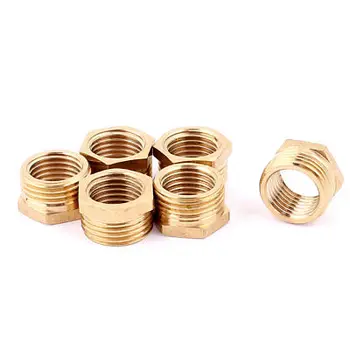 

6 Pcs 3/8BSP Male to 1/4BSP Female Thread Pneumatic Hex Head Pipe Adapters Caps