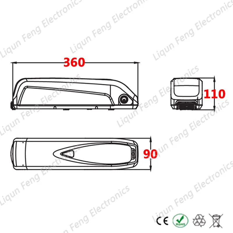 Вниз трубка Hailong 36V 21AH Батарея 1000W 36V литиевая Батарея 21AH с USB Порты и разъёмы Применение Sanyo 18650GA 3500 мАч сотовый 42В 2A Зарядное устройство