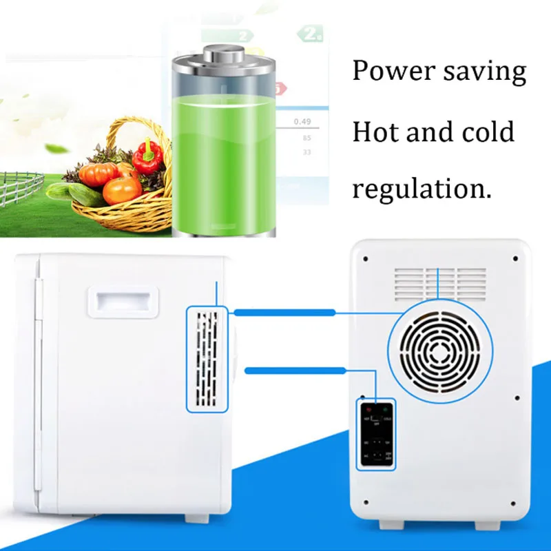 Kroak мини-холодильник 20 л для домашнего использования, мини-холодильник для двойного использования, холодильник с контролем температуры 12 В/220 В общежитии