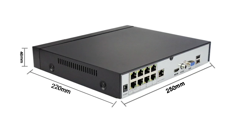 Красный Панель Hi3536D Xmeye 8CH* 4MP/4CH* 5MP 8CH 8-канальный H.265+ 48 V POE Onvif CCTV NVR