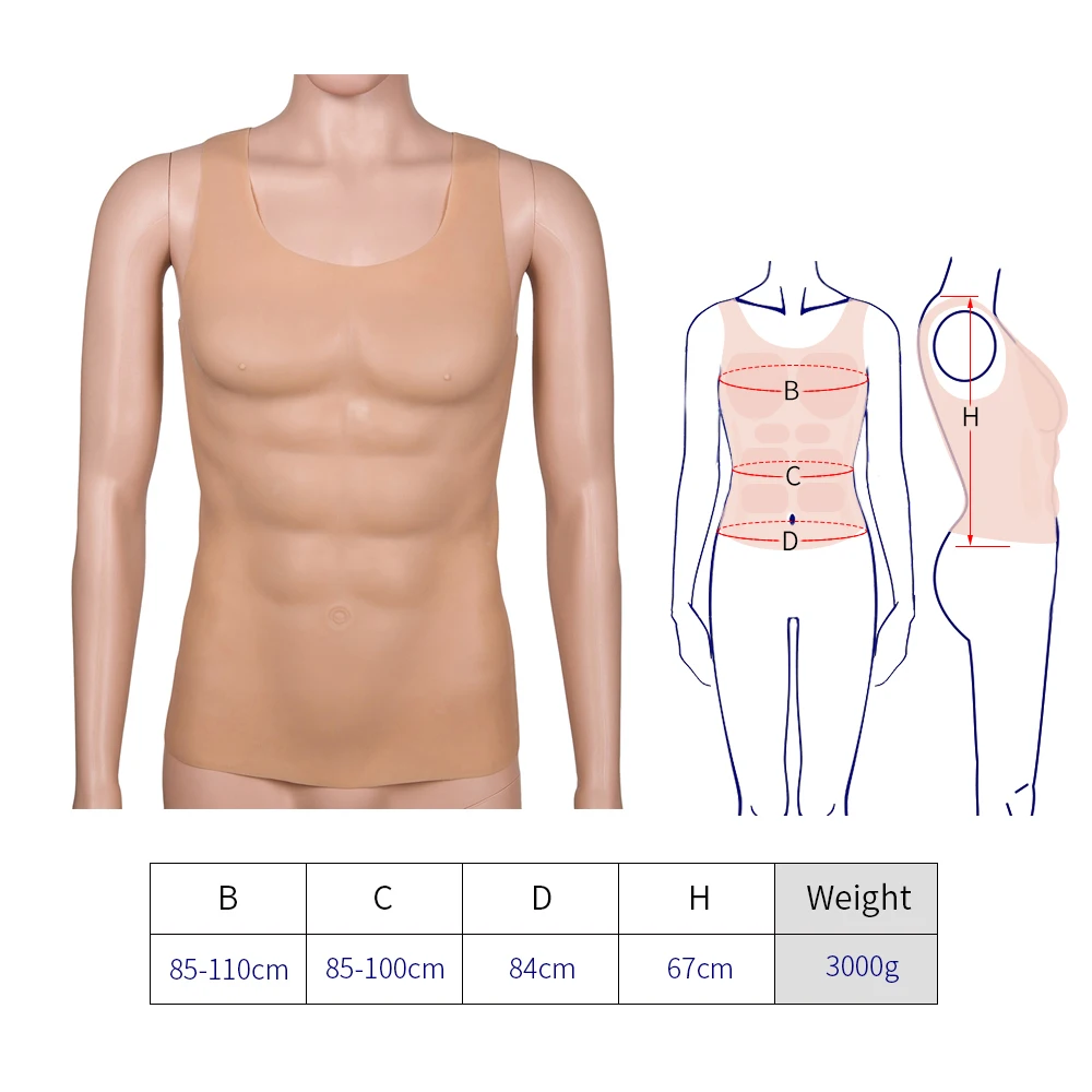 3000 г Грудь Мышцы 3,5 см Толстая силиконовая грудь человек поддельный грудь мышцы живота мачо человек искусственного моделирования косплей платье