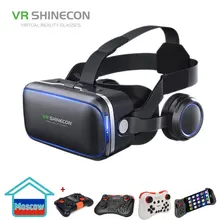VR SHINECON G04E 3D VR очки гарнитура с наушниками для 4,7-6,0 дюймовых Android iOS смартфонов