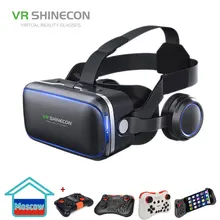 VR SHINECON G04E 3D VR Glasses Headset with earphones for 4.7-6.0 inches Android iOS Smart Phones