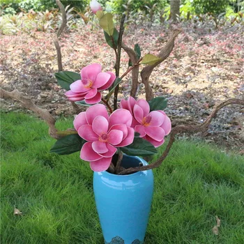 

new arrival big size real touch flower EVA Magnolia yulan pink white Magnolia
