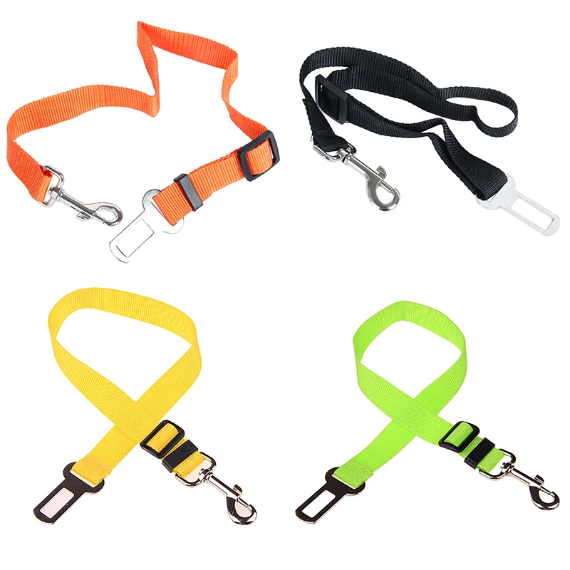 Ceinture de sécurité réglable en Nylon pour animaux | Siège pour chiot, laisse de plomb, harnais de véhicule, fournitures pour chien, Clip de voyage|Laisses| - AliExpress