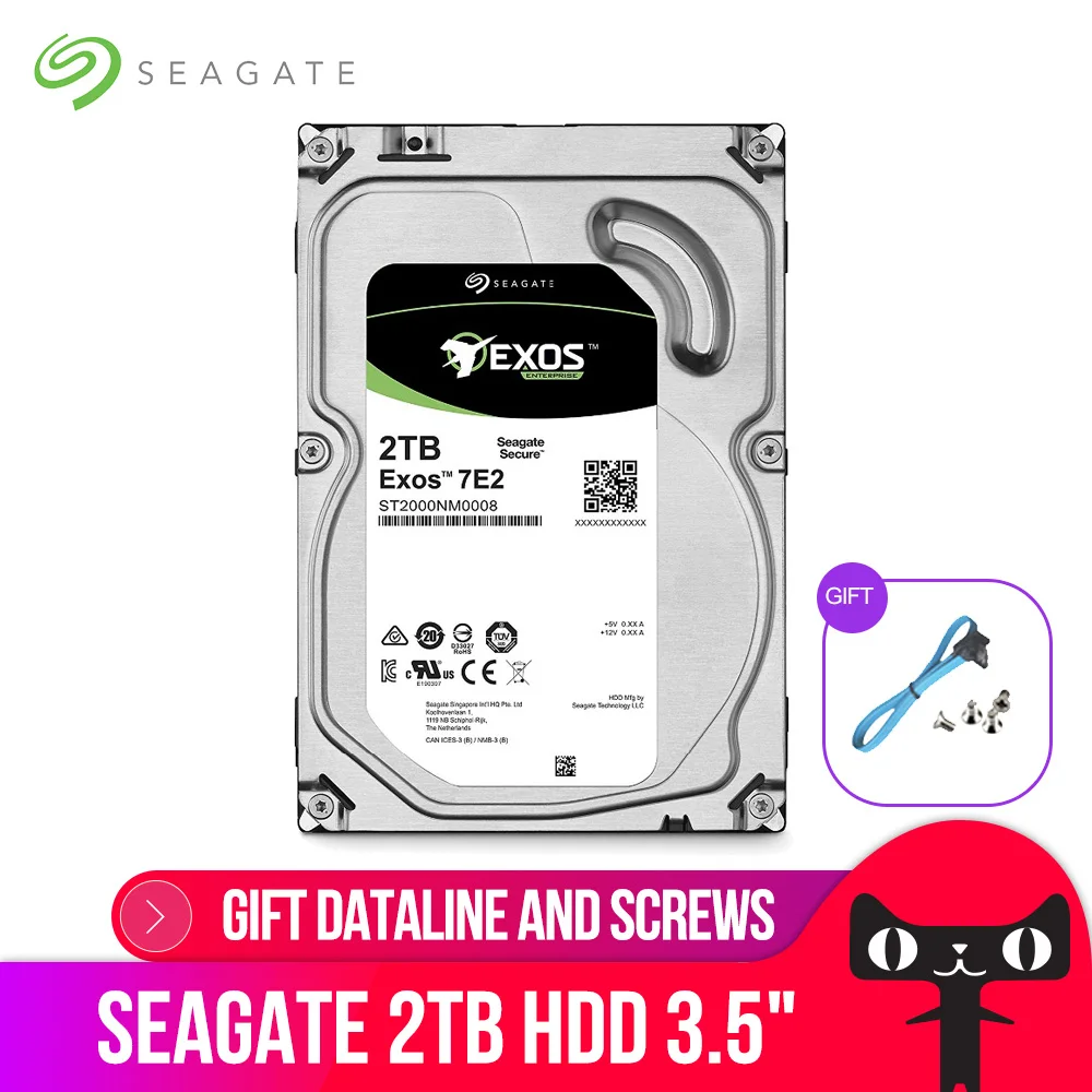  Seagate Exos 7E2 SATA 6 Gb/s 128 MB Cache 35 pulgadas HDD de 2 TB Enterprise Disco Duro ST2000NM000