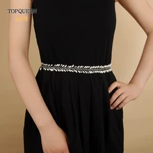 TOPQUEEN SH46 свадебные ленты с жемчугом и кристаллами свадебный пояс-кушак Пояс для невесты Свадебные аксессуары тонкие ремни два цвета