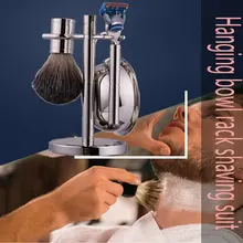 Ретро набор ручной бритвы, бритва, щетка для бритья, кисточка для бритья, портативная, для путешествий, прочная, 4 комплекта