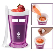 Moldes reutilizables Batido Fabricante de Batido de Taza de Helado Batido de Aguanieve Taza Con Cuchara de Helado Helado Popsicle Fabricante de congelación fabricante