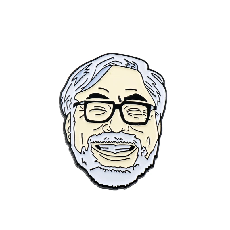 Металлические эмалированные булавки Hayao Miyazaki в форме лица и японские броши стиле