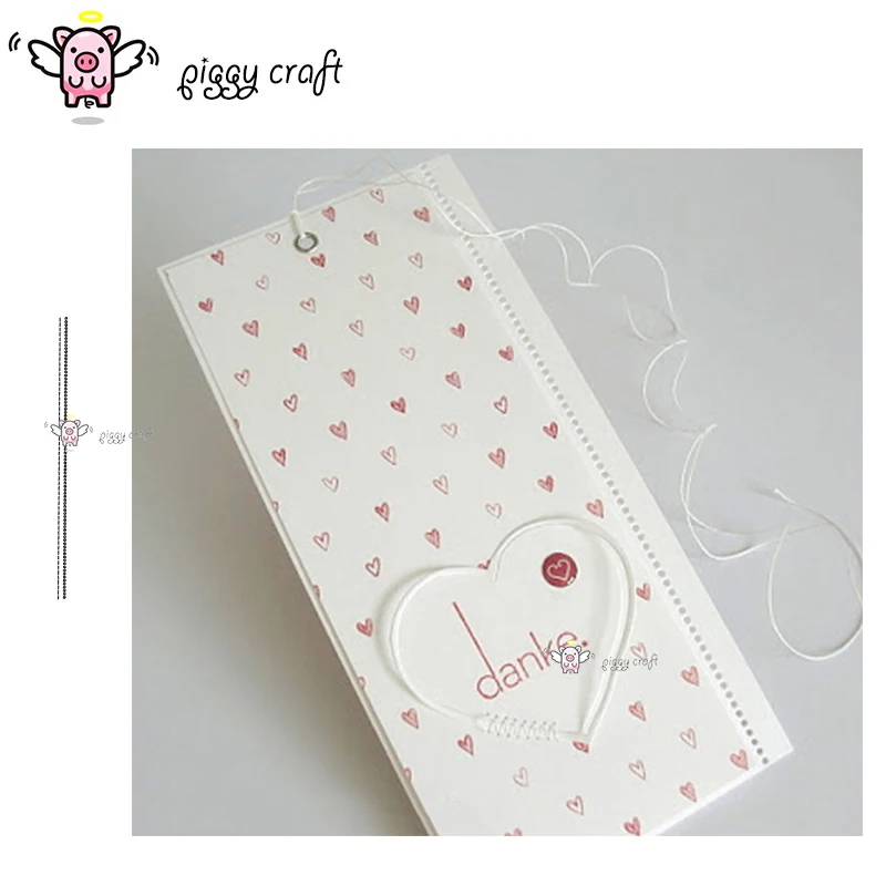 

Piggy Craft metal cutting dies cut die mold 2Pcs Book label edge Scrapbook paper craft knife mould blade punch stencils dies