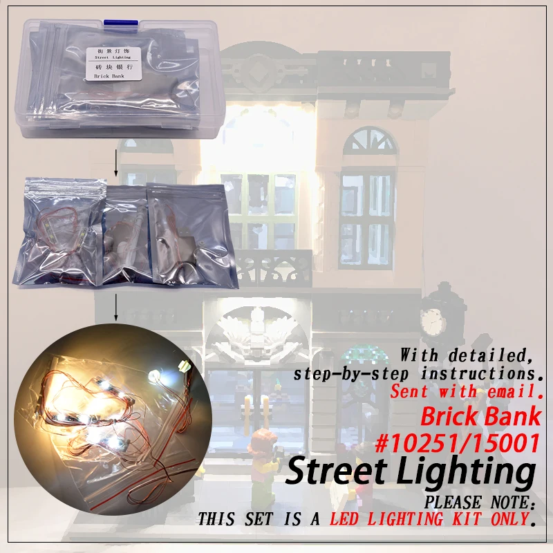 

Led Light Set (only light included ) For legoings 10251 Brick Bank Compatible 15001 Streetview Creator Building Blocks Bricks