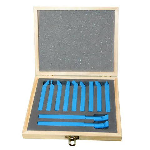 Carboneto de Ponta de Corte de Metal Conjunto de Ferramentas de Metal Duro e Aço para o Metal Virando Chato Bit Mini Torno Trabalho Rosca 11 Pcs 12mm