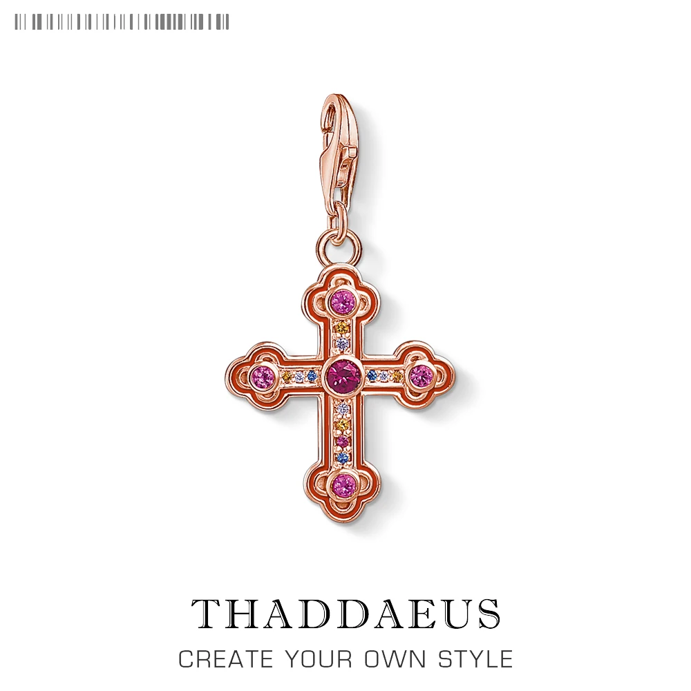 

Victorian Iconic Cross Charm 2019 Thomas Style Club Good Jewelry Vintage Rose Gold Gift In 925 Sterling Silver Fit Bracelet
