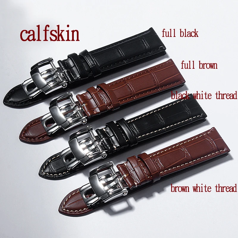 

watchband Fitted with pp, genuine leather male pp folding clasps, cow leather strap 19mm20mm21mm22mm wrist belt