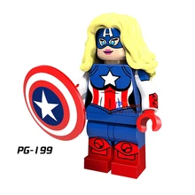 50pcs super heroes star wars model girl Female Captain America building block bricks for hobby children toys brinquedos menina