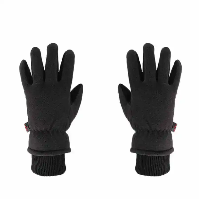 Лыжные перчатки мужские и женские зимние теплые перчатки-30 градусов Цельсия термо Спорт на открытом воздухе оленья кожа Мягкий сенсорный экран ветрозащитный перчатки# 2FN - Цвет: Черный
