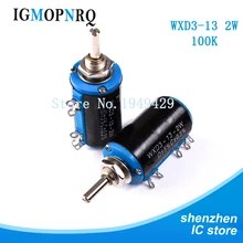 2 шт./лот WXD3-13-2W вал диаметром 100K Ом поворотный боковой многоворотный потенциометр