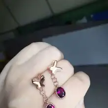 Натуральный Красный Гранат Камень Висячие серьги 925 серебро натуральные серьги-капельки из драгоценных камней Женские Висячие индивидуальные серьги для свадьбы