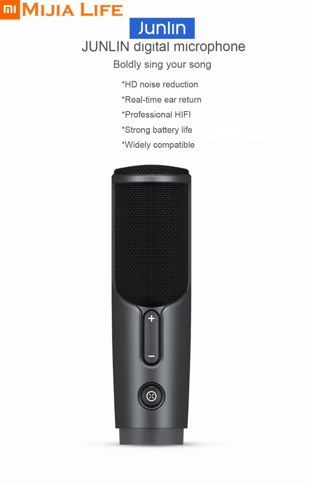 Xiaomi Mijia JUNLIN цифровой микрофон HD интеллектуальное шумоподавление профессиональный караоке микрофон совместимый для Android IOS
