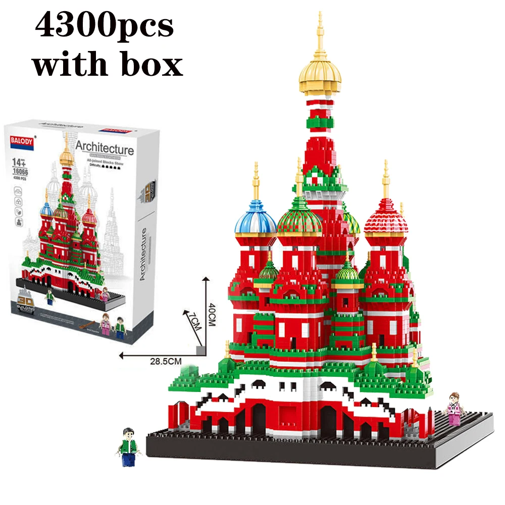 

2019 Mini Architecture Model Nano Toys Saint Basil's Cathedral for Children Compatible Legoig Architecture Building Blocks Gifts
