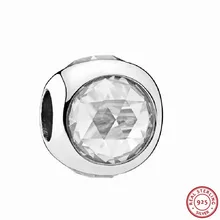 Новые 925 пробы серебряные граненые сверкающие прозрачные чешские Сияющие капли бусины DIY Fit PANDORA Подвески для женщин ювелирные изделия изготовление FL512-C