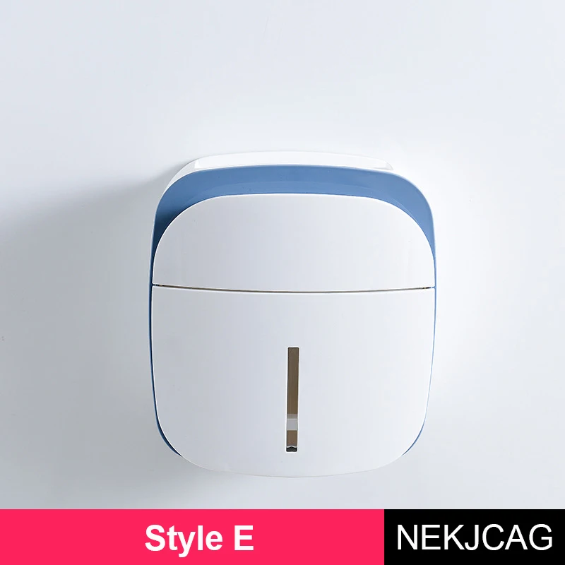 Style E Водонепроницаемый настенный держатель для туалетной бумаги, полка для туалетной бумаги, лоток для рулонной бумаги, коробка для хранения бумажных трубок, креативный лоток - Цвет: Style E