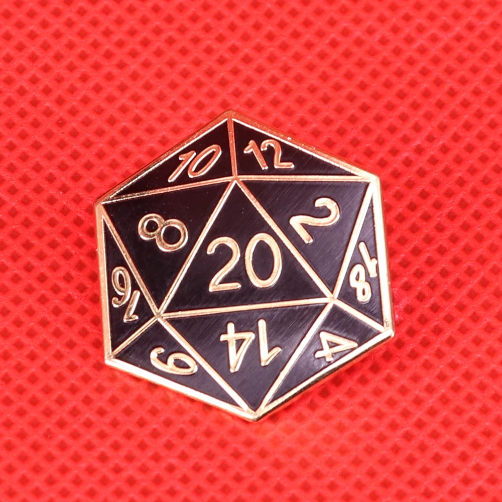 20-сторонняя эмаль D20 РПГ gamer брошь многогранный geeky nerdy подарок милые булавки кости запонки для рубашки значок для рюкзака доступа