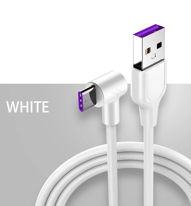 Кабель usb type C 3,1 QC 3,0 5A супер быстрый зарядный кабель 3 м 2 м 1,5 м 1 м для samsung Galaxy S9 S10 для huawei mate 20 P20 P30 Pro - Цвет: Белый