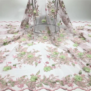 

Tollola Luxury African Lace Fabric High Quality French 3d Flower Lace Fabric 2019 New Arrival Stones Lace Fabrics For Wedding