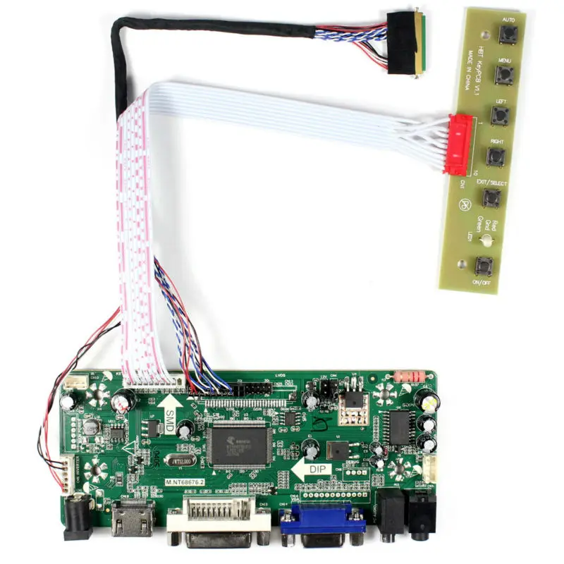 

HDMI VGA DVI Audio LCD Controller board M.NT68676 work for 7~10.1inch N070ICG-LD1 N070ICG-LD4 B101EW05 1280*800 Lcd panel