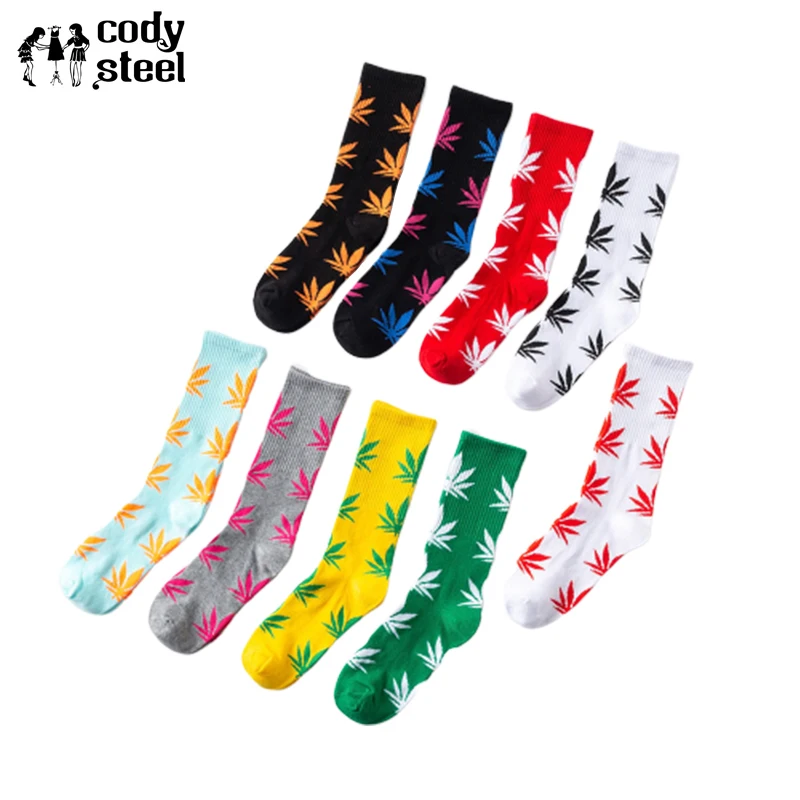 6pieces=3pair/lot Mid-tube Maple Leaf Socks Fashion Mens Casual Maple Leaf Man's Cotton Socks High Quality