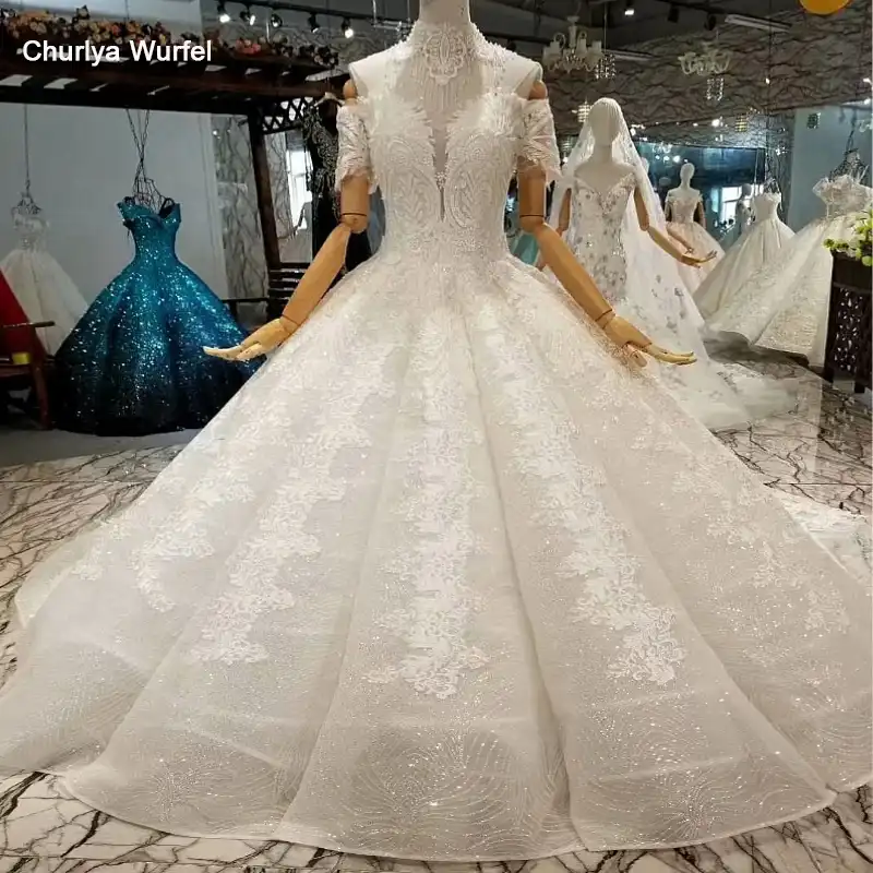 Lsカスタムメイドのウェディングドレスオフショルダー恋人ブライダルネックレス着用飾るオンラインショッピングインド Aliexpress