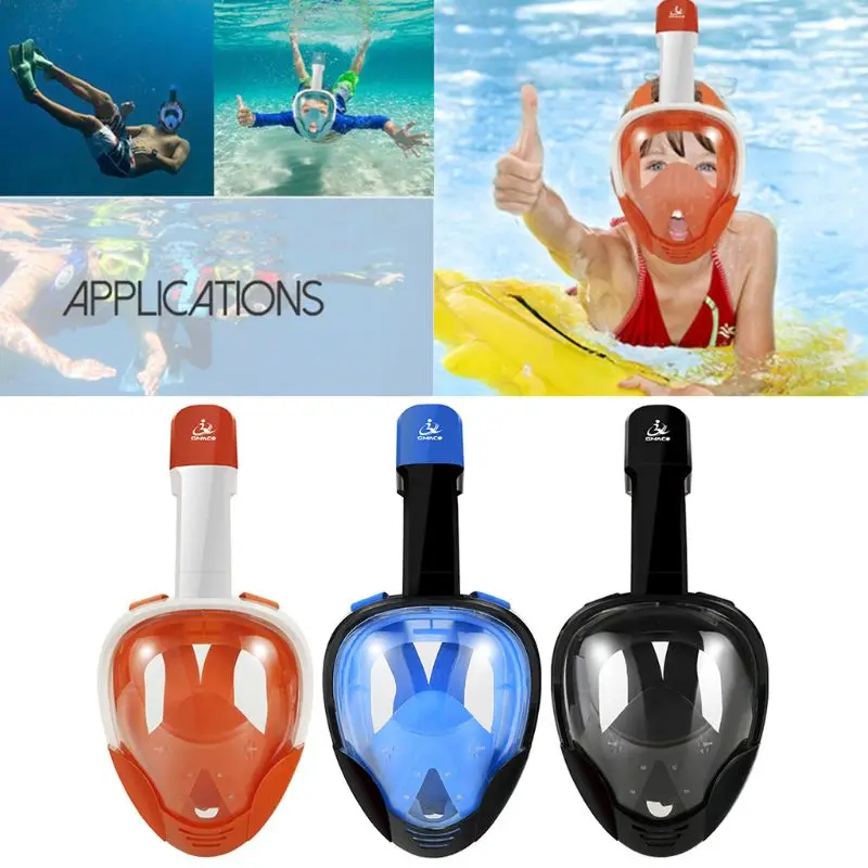 

1 Set Full Face Snorkel Mask Scuba Diving Swimming Easy Breath Underwater Anti Fog Dry Mount Stand For Gopro Camera